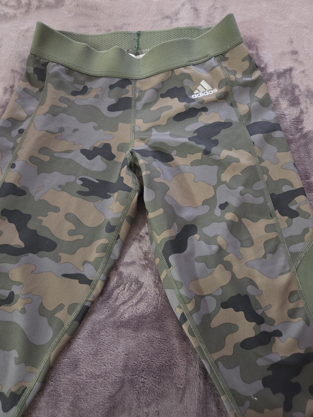 adidas Kids' Camo Leggings - Olive Green